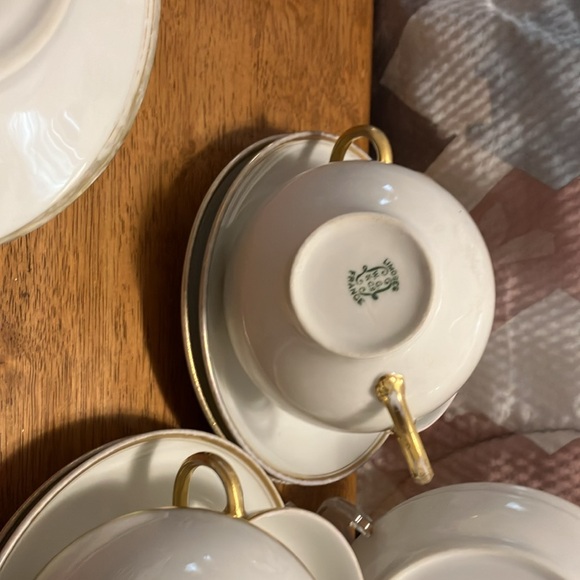 Limoge France , beautiful china edged in gold. Coffee/ dessert set for 4-6 , 30 - Picture 8 of 16